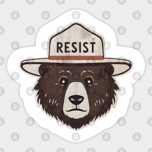 ALT US National Park Resist Service Bear Sticker by Creatifly Graphic Tees